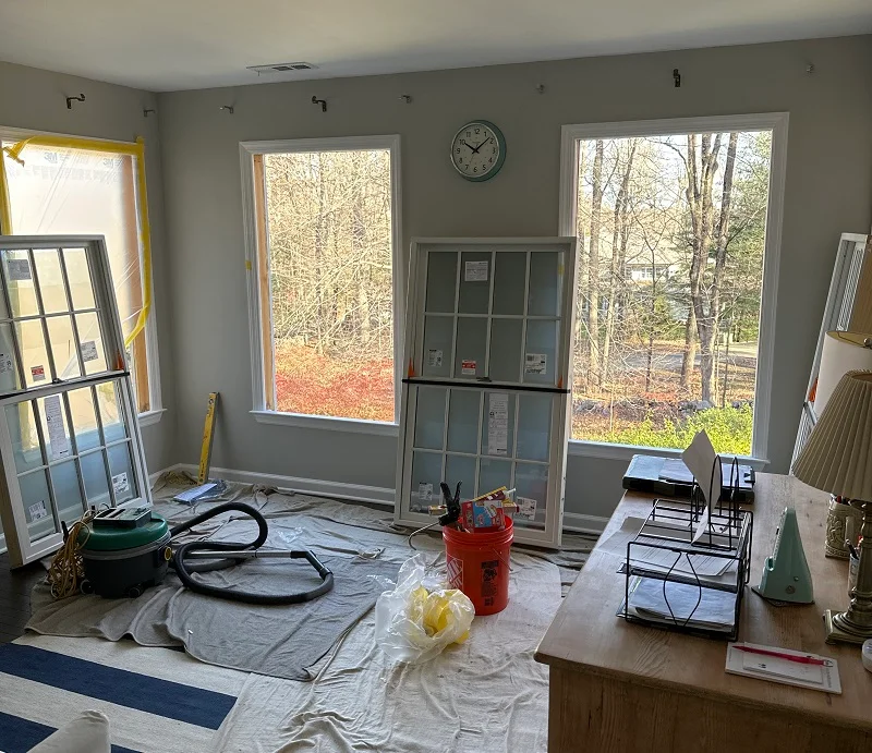 Custom Andersen double hung installation
